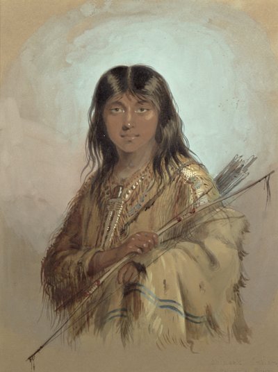 Chinook Indiaan, Columbia Rivier door Alfred Jacob Miller